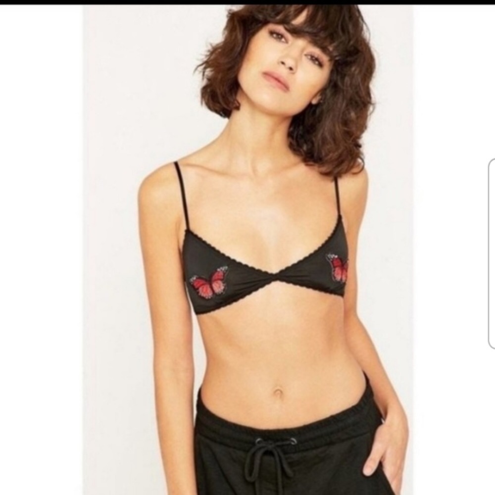 Urban Outfitters Out From Under Black Butterfly Bralette Small